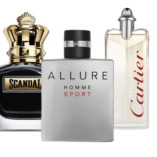 Combo 3 perfumes Allure Homme Sport, Jean Paul Gaultier Scandal, Cartier Declaration (Eau de Parfum)