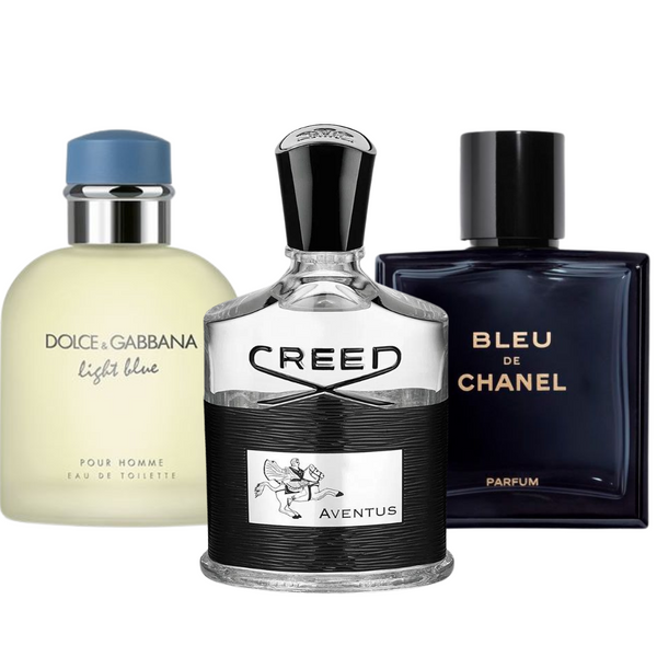 Combo 3 Perfume Bleu de Chanel, Creed Aventus, Dolce Gabbana Azul Claro (Eau Parfum)